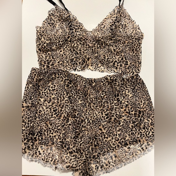 Victoria's Secret leopard sexy mesh  pjs set - Picture 7 of 8